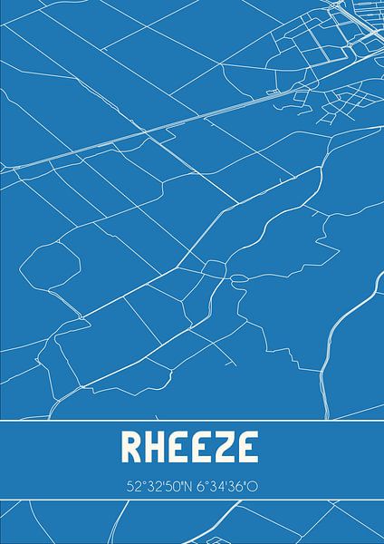 Plan d'ensemble | Carte | Rheeze (Overijssel) par Affiches de lieux