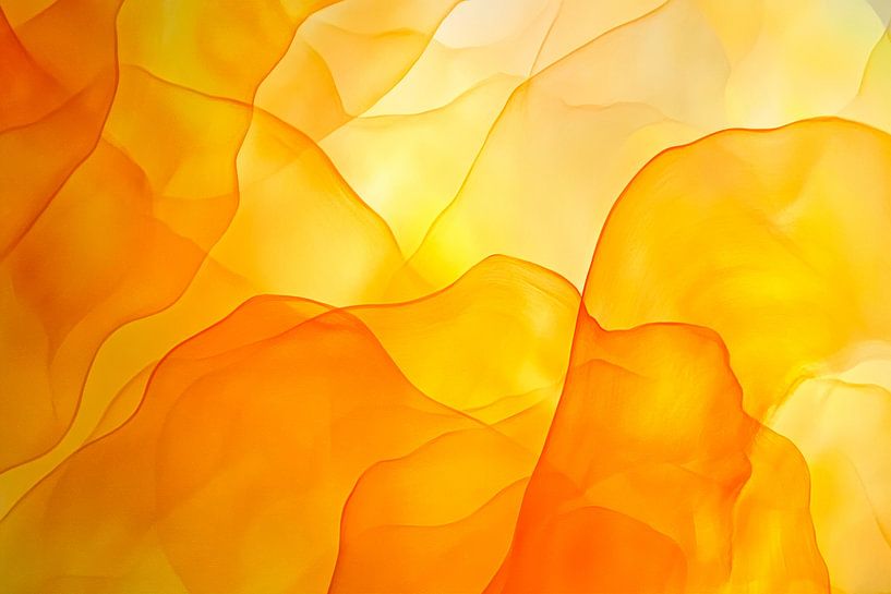 Lebendige orangefarbene Wellenmuster von Poster Art Shop