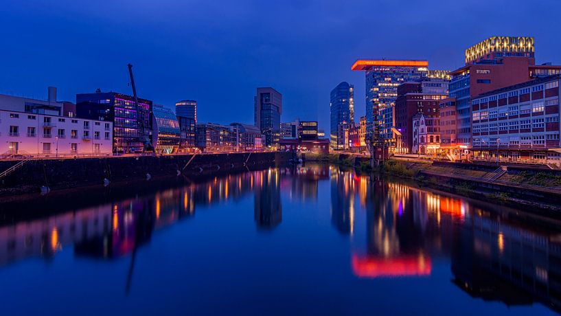 Dusseldorf harbour at night by Patrick Herzberg