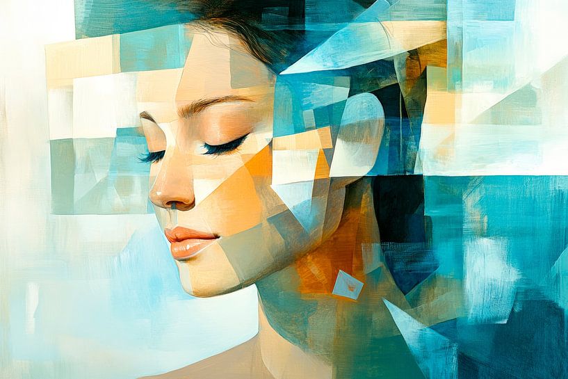 Fragmentiertes Porträt einer Frau von Poster Art Shop