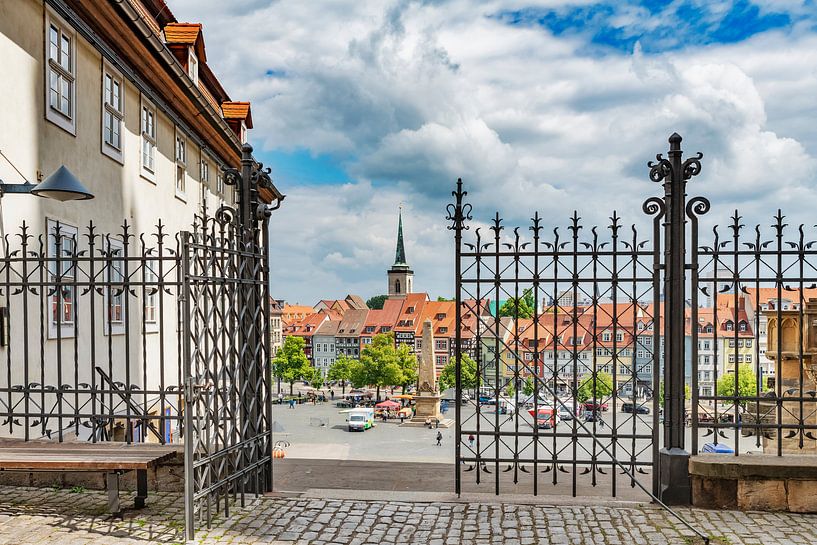 View from Domberg to the cathedral square Erfurt by Gunter Kirsch
