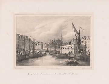 Albertus Anthonius Nunnink, Vue du Korenbeurs (bourse aux grains) et du Grote Markt à Rotterdam, 183