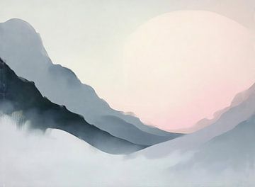 Pastel Lucht | Ondergaande Zon Abstract van Modern Collection