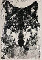 Retro wolf poster