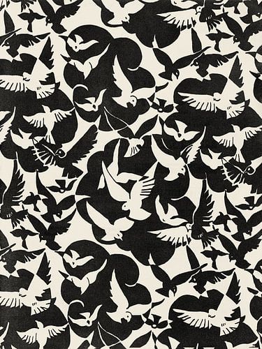 Pigeons Pattern (black)