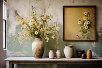 Peinture romantique d'un bouquet floral