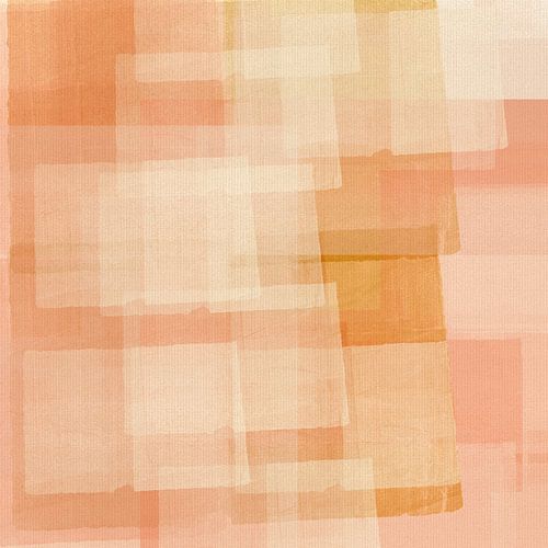 Zacht abstract schilderij met pastelkleurige blokken. Roze, oker, wit