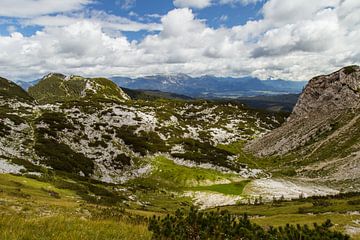 Blick vom Berggipfel in Slowenien von Louise Poortvliet