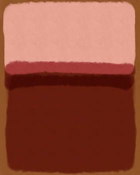 Moderne abstracte kunst in roze, warm bruin en terracotta