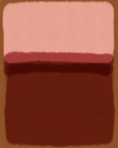 Moderne abstracte kunst in roze, warm bruin en terracotta