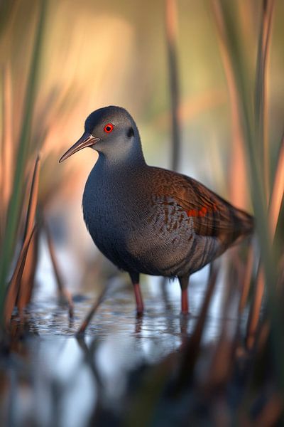 Wild pond rail in the reeds by Poster Art Shop