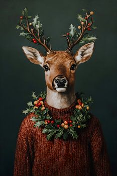 Deer with Christmas atmosphere