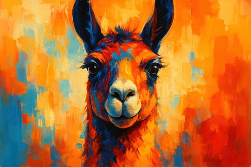 Abstract lama gezicht met contrast