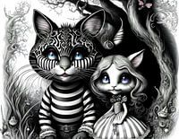 Alice in Wonderland en de Cheshire Cat