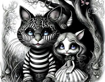 Alice in Wonderland en de Cheshire Cat van Afke Van Mansum