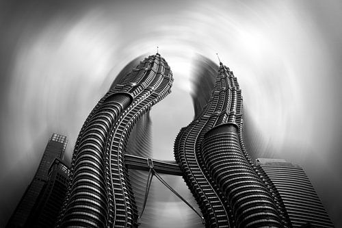 Architektur in Bewegung - Zwillingstürme Kuala Lumpur von Bas Potman