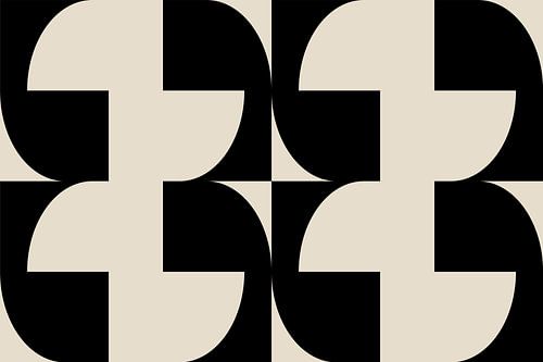 Moderne abstracte minimalistische geometrische retro vormen in wit en zwart 2