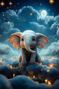 Cute Dreamy Elephant by Mutschekiebchen