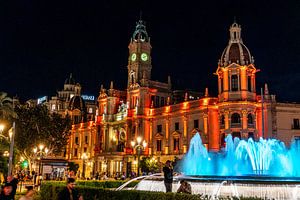 Rathaus mit Brunnen in Valencia von Dieter Walther