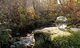 Kristallen bol op rots van Betty Maria Digital Art