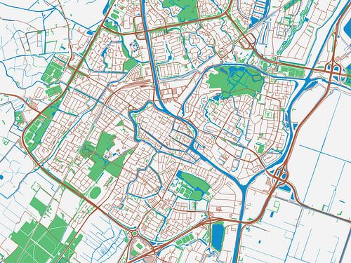 Kaart van Alkmaar in de stijl Urban Ivory