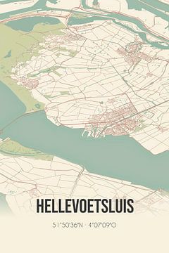 Vieille carte de Hellevoetsluis (Hollande méridionale) sur Rezona