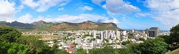 Mauritius met uitzicht op Port Louis van AidasignArt