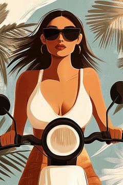 Boho Vespa vrouw van Frank Daske | Foto & Design