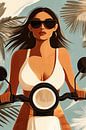 Boho Vespa vrouw van Frank Daske | Foto & Design thumbnail