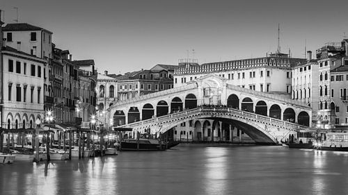De Rialto Brug in Zwart-Wit, Venetië
