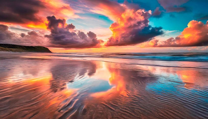 Zonsondergang op het strand van Mustafa Kurnaz