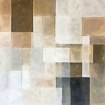 Rust en Ritme – Abstract Japandi Werk in Warme Aardetinten