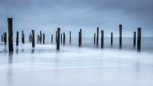 Strandpalen Petten aan Zee lange sluitertijd van Jefra Creations