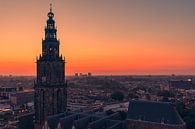Zonsondergang in het centrum van Groningen van Henk Meijer Photography thumbnail