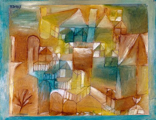 Fasçsade brown-green (1919) painting by Paul Klee.