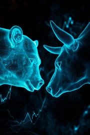 Bulls and Bears - Digital Graphic by Poster Art Shop
