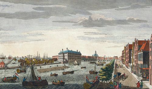 Amsterdma, Vue de l'Amirauté d'Amsterdam, des entrepôts, chantiers et docks lui appartenant et de la
