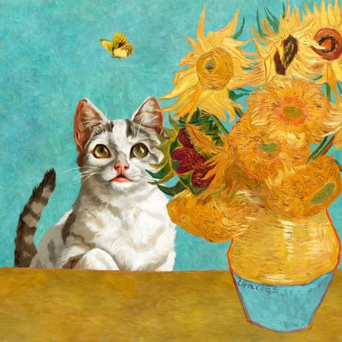 Vincent van Gogh's Cat (and a butterfly) von Marja van den Hurk