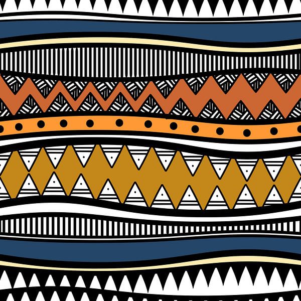 Navajo Pattern Aztec Abstract 3 van Gisela- Art for You