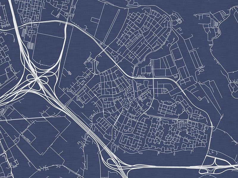 Map of Ridderkerk in Royal Blue by De Kaartenwinkel