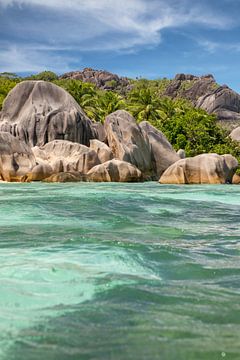 La Digue (Seychellen) - droomstrand Anse Source d'Argent van t.ART