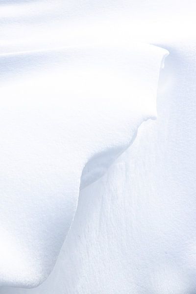 White abstract snow patterns art print - minimalist nature photography by Christa Stroo photography