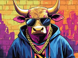 Stier Street Art van OMG Art