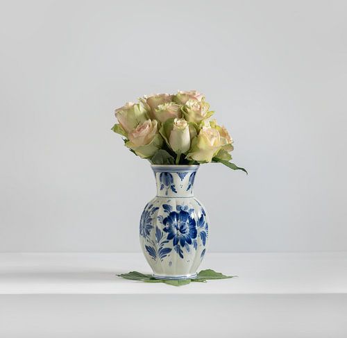 Delfts blauw met rozen