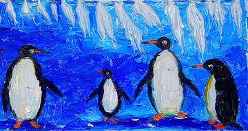 The penguin family by Quin van Saane