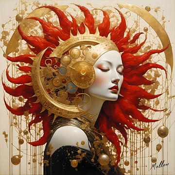 Celestial Muse - Red 1 - Square by Mellow Art