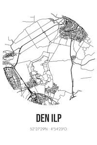 Den Ilp (Noord-Holland) | Landkaart | Zwart-wit van Rezona