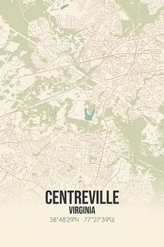 Alte Karte von Centreville (Virginia), USA. von MeinStadtPoster