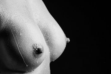 Druppels water die over een blote borst rollen - Erotische wanddecoratie von Retinas Fotografie