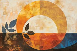 Geometrische Blätter - Farbenspiel im Abstrakten Stil von Poster Art Shop